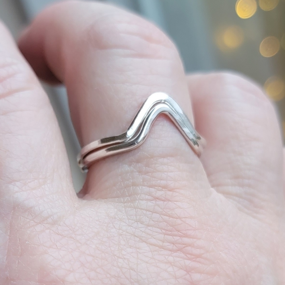 Fine Silver "Peaks" Stacking Rings - Picture 8 of 8